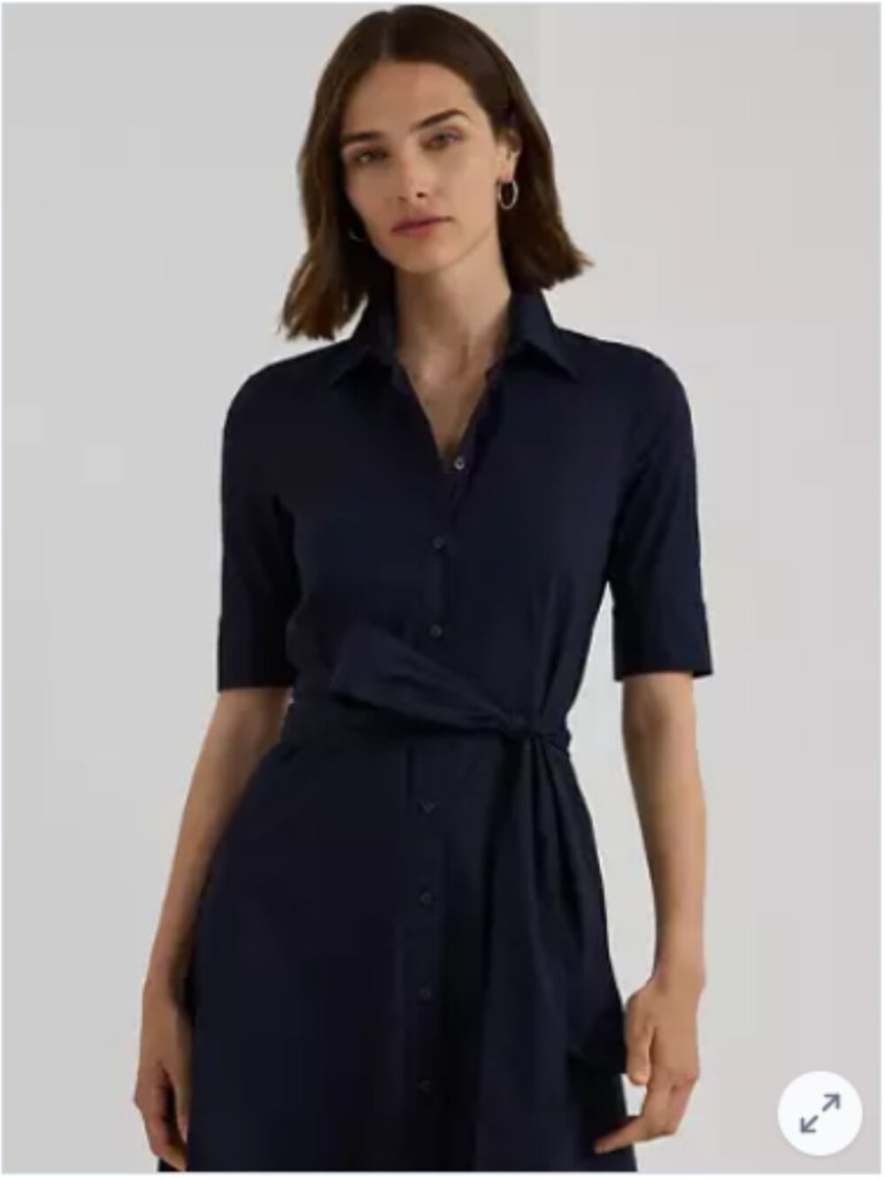 Ralph Lauren Belted Cotton Blend Shirtdress - Picture 3 of 6